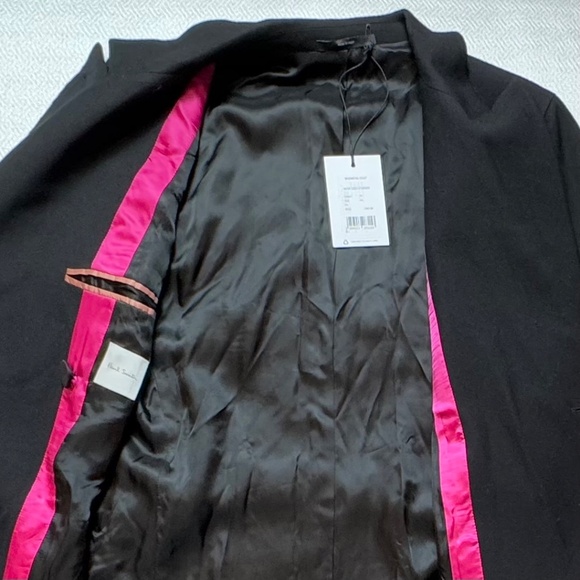 NWT Paul Smith Lightweight Wool Doublebreasted Maxi Coat Black Women's Size 8 - Picture 10 of 15